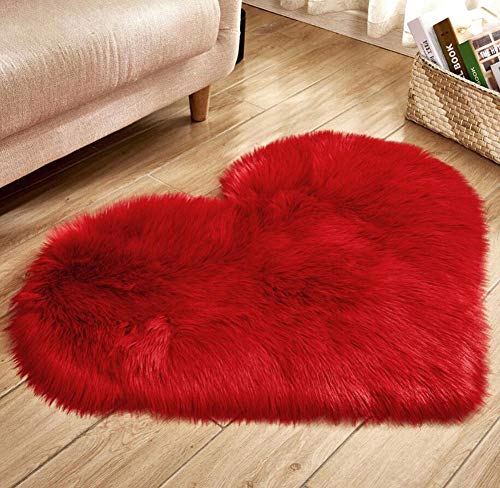 Faux Lammfell Teppich Kunstfell Matte Sofa-Deco 29 (Rot, 30 * 40) von Pepela