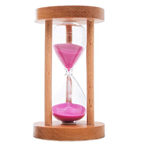 Perfeclan 6/8/12/20/25 Minuten Uhr Glass Eieruhr mit Holzrahmen Wohnkultur, Farben auswählbar, Pink, 8min von Perfeclan