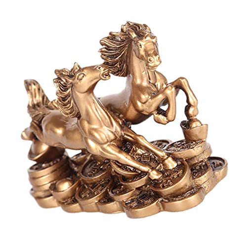 Perfeclan Bronze-Statue mit Zwei Pferden, Kunsthandwerk, Sammlerstück, Feng Shui, Zwei galoppierende Pferde, Statue für Tisch, Heimdekoration von Perfeclan