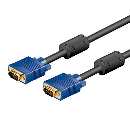 PerfectHD VGA Kabel | 1,8m | 15pol | S-VGA Monitorkabel | Full HD 1080p | VGA-Stecker (15-polig) | Ferritfilter | vergoldete Kontakte | Schwarz/Blau | 1,8 Meter von PerfectHD