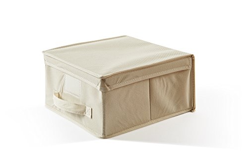 Perfekt mehr EasyBox Aufbewahrungsbox aus Kunststoff, Stoff, Ecru, 28.0 x 30.0 x 15.5 cm von Perfetto