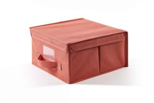 Perfekt mehr EasyBox Aufbewahrungsbox aus Kunststoff, Stoff, Marsala, 28 x 30 x 15.5 cm von Perfetto