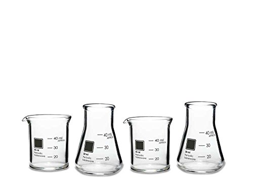 Parodic Tableware Borosilikatglas Schnapsgläser in Labordesign, 50ml von Periodic Tableware