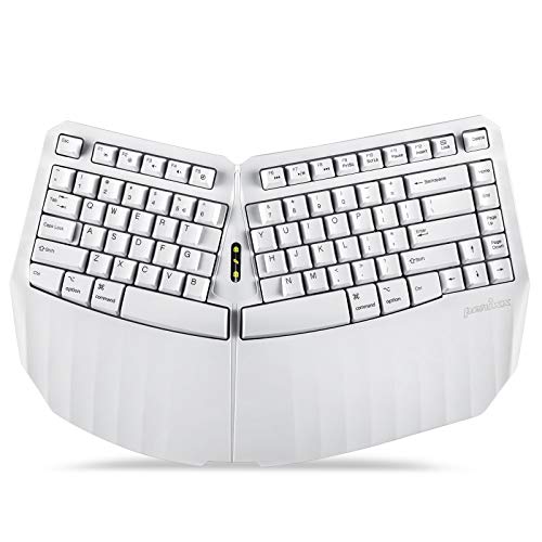 Perixx PERIBOARD-613W Mini Wireless Ergonomic Split Keyboard with Dual 2.4G and Bluetooth Mode - Compatible with Windows 10 and Mac OS X - White - US English von Perixx