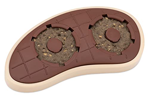 PetSafe Busy Buddy Steak Kauspielzeug mit Leckerli-Ringen für Hunde, fördert die Zahnhygiene, BPA-freier Naturkautschuk, Größe S/M von PetSafe