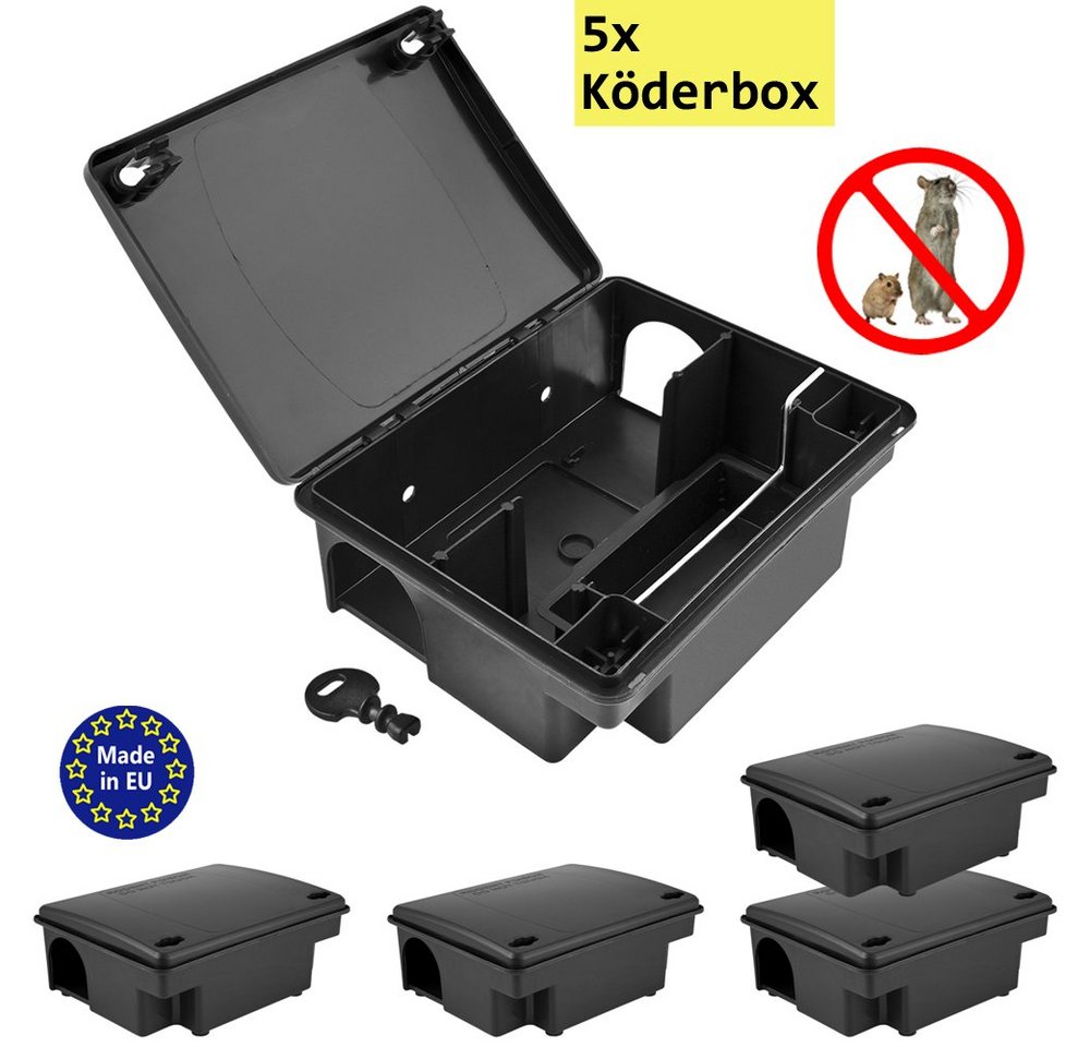 Petigi Köderbox 5x Köderstation Kompaktbox Köderbox Mäusebox Rattenbox Nagerstation von Petigi