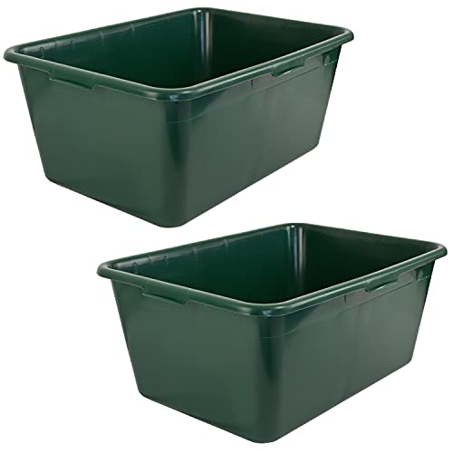 Petigi Wildwanne Futterwanne Mörtelwanne Kunststoffwanne Wassertrog Wasserbehälter 65 L / 90 L Grün Lebensmittelecht Multiwanne, Anzahl:2, Liter:90 L von Petigi