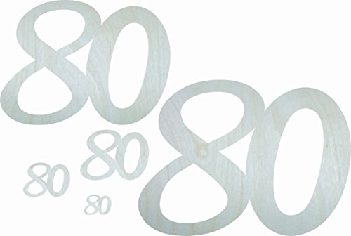 Petra's Bastel News 22-teiliges Geburtstagszahlenset 80", Holz, Holzfarben, 25 x 18 x 5 cm von Petra's Bastel News