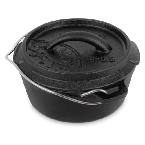 Petromax Feuertopf ft4.5 - Dutch Oven aus Gusseisen für Kochen und Backen - mit Deckel, Henkel und planem Boden - Gerichte für 2 bis 5 Personen - 3,5 l von Petromax