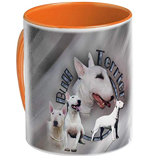 Keramik tasse (O) Orange Hund Bullterrier von Pets-easy.com