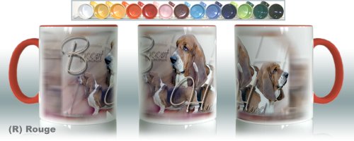 Keramiktassen R Rouge Hund Basset Hound von Pets-easy.com