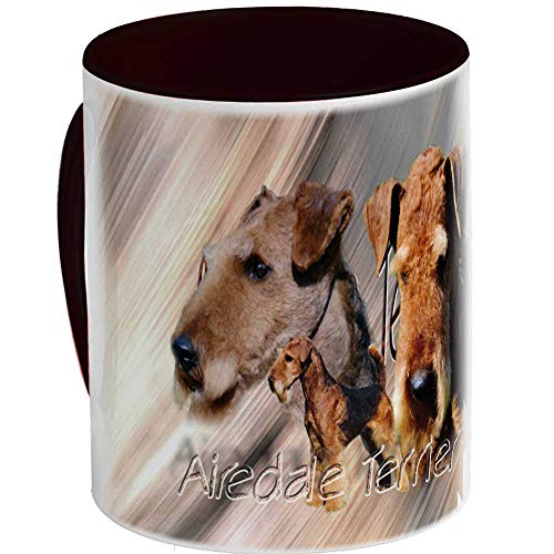 Mug Ceramique (K) Noir Hund Airedale Terrier von Pets-easy.com