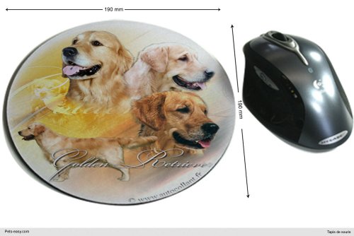 Tapis de souris tissu Hund Golden Retriever von Pets-easy.com