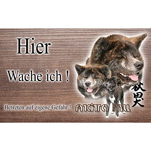 Warnschild Hund oder Warnzeichen Akita Inu 20 cm von Pets-easy.com