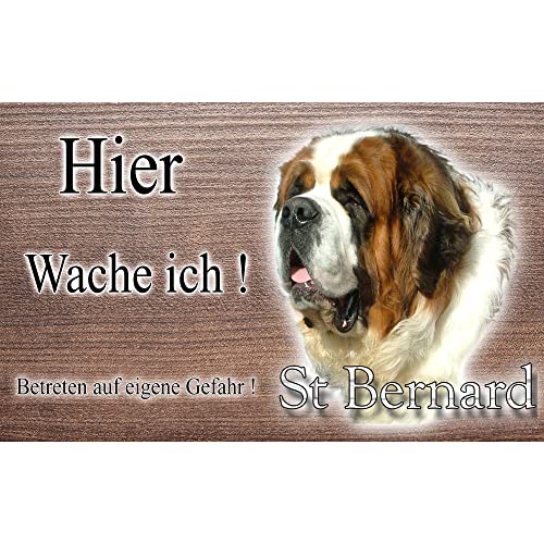 Warnschild Hund oder Warnzeichen Bernhardiner 30 cm von Pets-easy.com