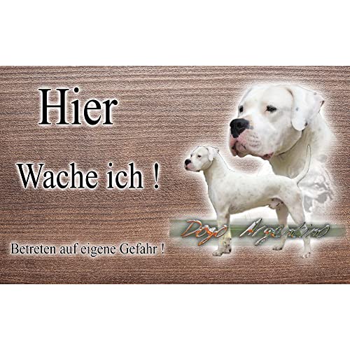 Warnschild Hund oder Warnzeichen Dogo Argentino 30 cm von Pets-easy.com