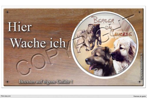 Warnschild Hund oder Warnzeichen Kaukasischer Owtscharka 30 cm von Pets-easy.com