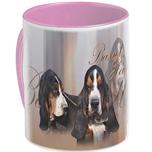 keramik tassen (AR) Rose Hund Basset Hound von Pets-easy.com