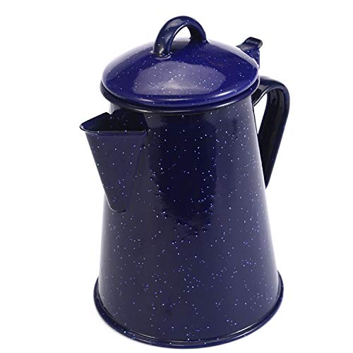 Pevfeciy Kaffeekanne Emailliert Teekanne Landhausstil，1.2l Kaffeekanne Stahl Wasserkocher Nostalgie, H 22 X ⌀12cm von Pevfeciy