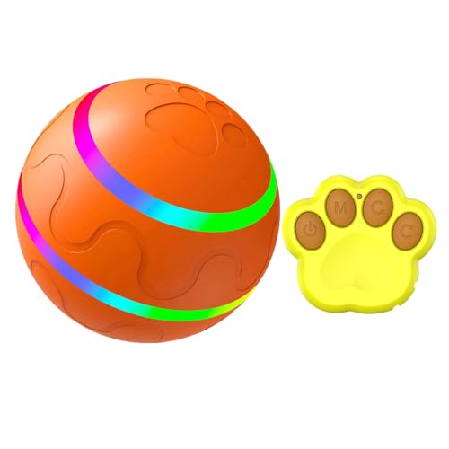 Hundeball mit Fernbedienung, interaktiver Welpenball, automatisches bewegliches Rollen mit LED-Licht, intelligenter Ball für Hunde, aktiver Rollball für Welpen, Hunde, wiederaufladbar, intelligenter von Pewell