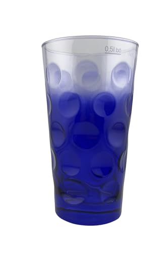 Blau Farbiges Dubbeglas 0,5 L (3/4 Farbverlauf) Bunte Dubbegläser aus der Pfalz für Weinschorle, Schorleglas, Weinglas (Dubbeglas-Shop) von Pfalz Schorle Edition