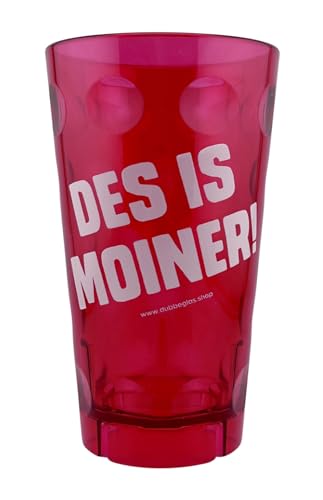 DES IS MOINER! Dubbebecher 0,5 Liter (Pink) aus Plastik - Pfälzer Dubbeglas aus Kunststoff (Polycarbonat) von Pfalz Schorle Edition