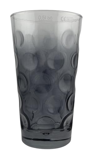 Grau Farbiges Dubbeglas 0,5 L (3/4 Farbverlauf) Bunte Dubbegläser aus der Pfalz für Weinschorle, Schorleglas, Weinglas (Dubbeglas-Shop) von Pfalz Schorle Edition