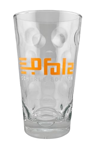 Pfalz Schorle Edition Dubbeglas 0,5 L (Klar - Aufdruck Neon Orange) - Schorleglas für eine echte Pfälzer Schorle (Dubbeglas-Shop) von Pfalz Schorle Edition