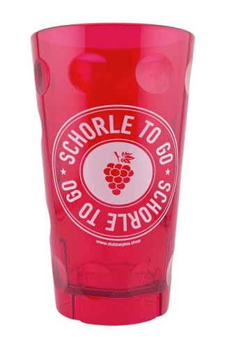 Schorle to go Dubbebecher 0,5 Liter (Pink) aus Plastik - Pfälzer Dubbeglas aus Kunststoff (Polycarbonat) von Pfalz Schorle Edition