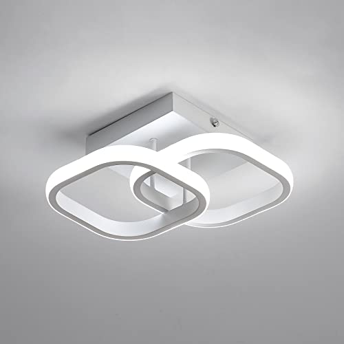 Pheashine Moderne LED Deckenleuchte, Schlichte Quadratische Deckenbeleuchtung, 220V, 22W Weiße Acryl Deckenlampe für Schlafzimmer, Wohnzimmer, Esszimmer, Küche, Flur (6500K Kaltweiß) von Pheashine