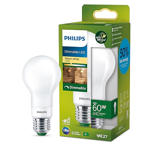 Philips Classic ultraeffiziente E27 LED Lampe, 60W, warmweiß, matt, dimmbar von Philips Lighting