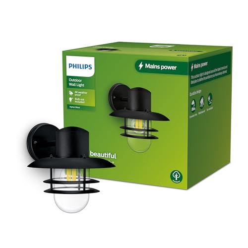 Philips Outdoor Inyma Wandleuchte rund, max. 25W, exkl. Leuchtmittel, IP44 wetterfest, schwarz von Philips Lighting