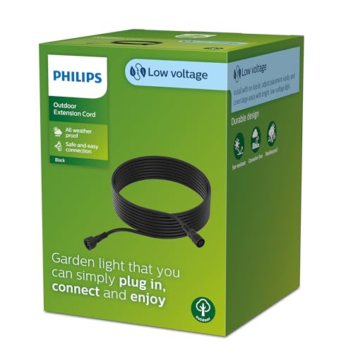 Philips Outdoor Niedervolt Verlängerungskabel 10 Meter, 24V, IP67 wasserfest, schwarz von Philips Lighting