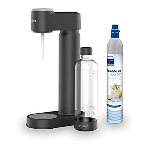 Philips GoZero Soda maker Lite ADD4901BK/10, Schwarz, 1-Liter-Wasserflasche, CO2-Zylinder für 60 Liter von Philips Water