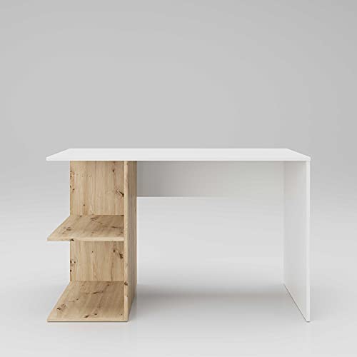 Phoenix Group Taipei Schreibtisch, Holzwerkstoff, Weiss/Artisan Eiche, 2 Fächer von Phoenix Safe