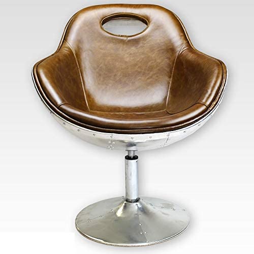 Phoenixarts Leder Sessel Wohnzimmer | Loungesessel Braun Cocktailsessel | Drehsessel Clubsessel Drehstuhl ohne Rollen - 703 von Phoenixarts