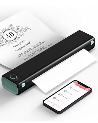 Phomemo M08F Mobiler Drucker A4 für Unterwegs Bluetooth Kleiner Thermodrucker - Portable Printer Kompatibel mit Android und iOS, Unterstützt A4 Thermopapier von Phomemo
