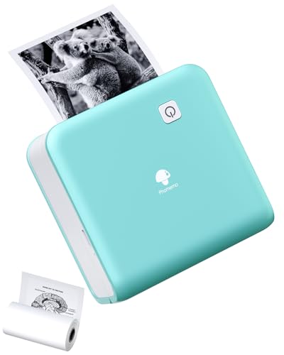 Phomemo M02 Pro Mini Drucker,300 DPI Thermodrucker Bluetooth Fotodrucker Taschendrucker für Smartphone,Druckgröße 15,25,53mm,für iOS und Android,Ideal für Tagebuch Studie,Fotos,Etiketten- Grün von Phomemo
