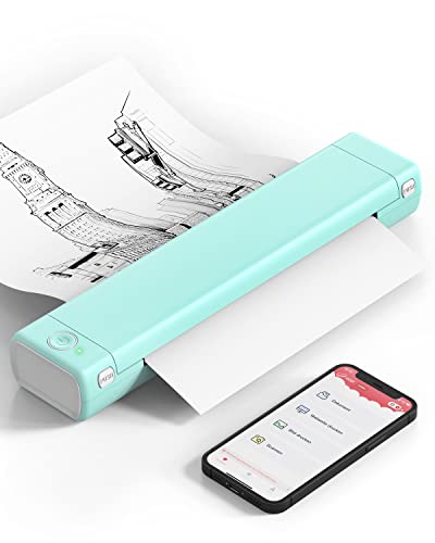 Phomemo M08F Mobiler Drucker - Bluetooth Tragbarer Drucker Portable Printer Reisedrucker für Laptop, Mobiler Drucker A4 für Unterwegs, Unterstützt A4 Thermopapier Tattoo Transfer Papier von Phomemo