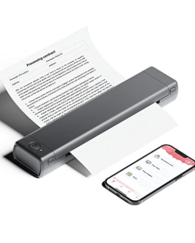 Phomemo Portable Drucker, M08F Bluetooth Mobile Tragbarer Drucker A4 unterstützen 210x297mm A4 Thermopapier, Wireless No-Ink Reisedrucker, kompatibel mit Android und iOS für Unterwegs & Laptop von Phomemo