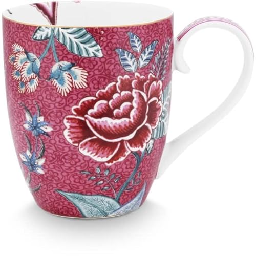 Mug XL Flower Festival Dark Pink 450ml von PiP Studio