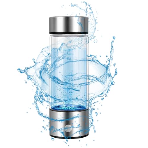Piashow Wasserstoff-Wasserflasche Hydrogen Water Bottle - 420 ML Tragbare Wasserstoff Generator Wassergenerator für Trinkwasser, Wasserionisator Flasche mit SPE- und PEM-Technologie (Silber) von Piashow