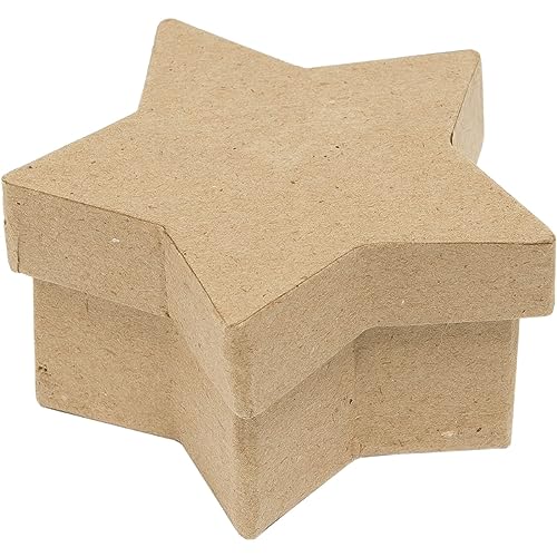 Pappmache Schachtel Sterne Box, Pappschachteln zum Basteln & Bemalen, 9x5cm, 10 Stück von Piccolino
