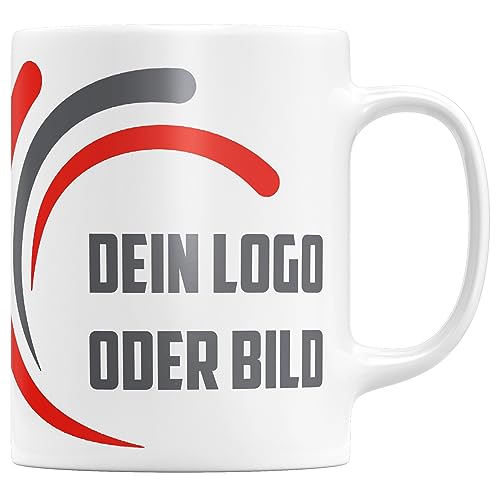 Pictogogo Personalisierte Kaffeetasse beidseitig bedruckt mit Bild und Text. Personalisierte Fototasse als Geschenk, hochwertige Keramiktasse, inklusive Geschenkbox, 330 ml (logo) von Pictogogo