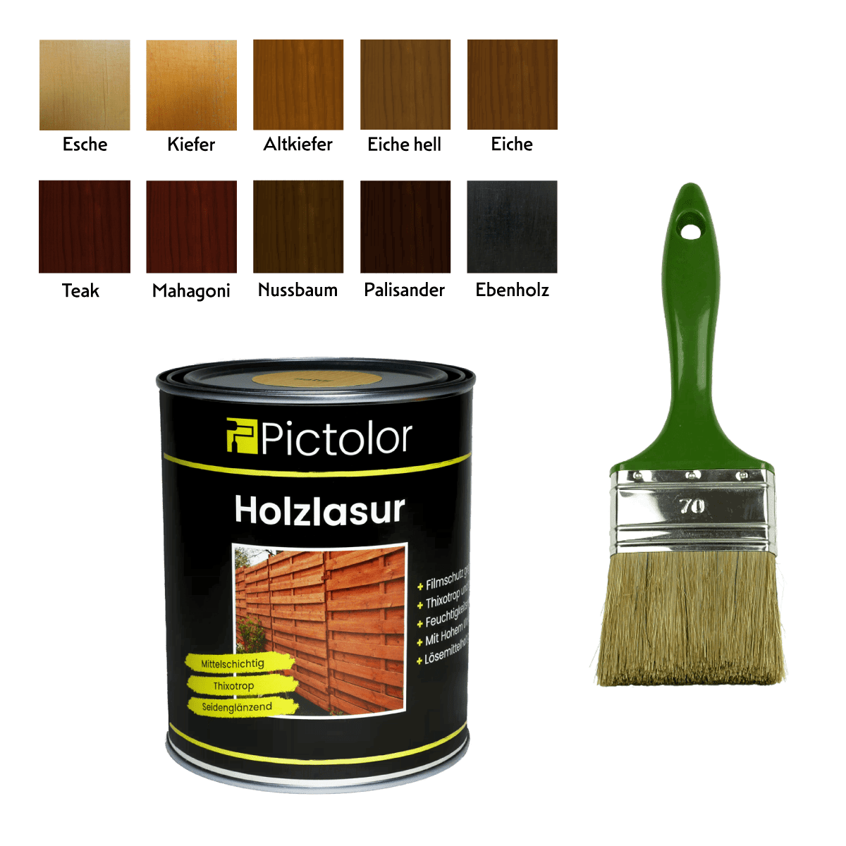 Pictolor® Holzanstrich-Set mit Werkzeug von Pictolor