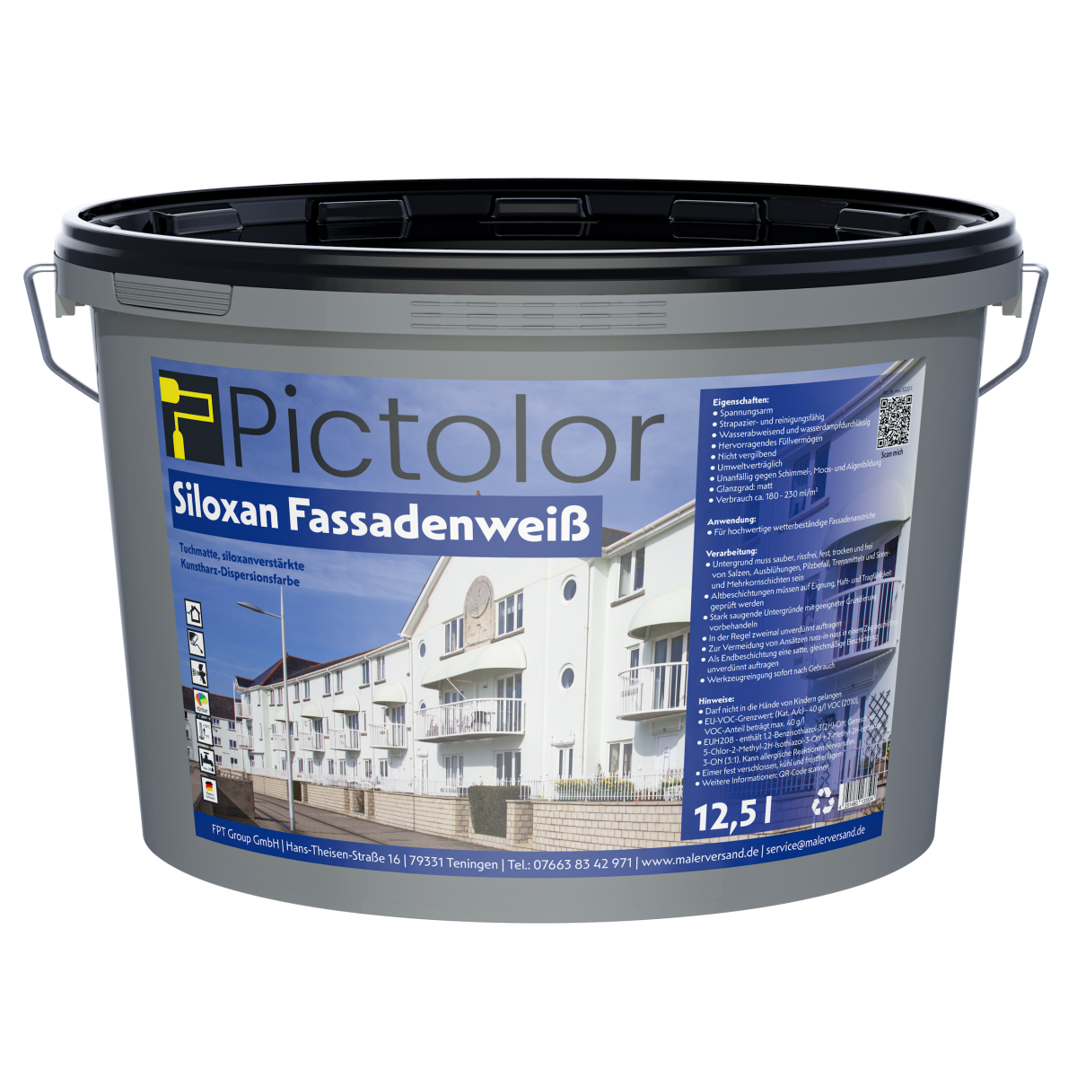 Pictolor® Fassadenweiß Siloxan-Fassadenfarbe von Pictolor