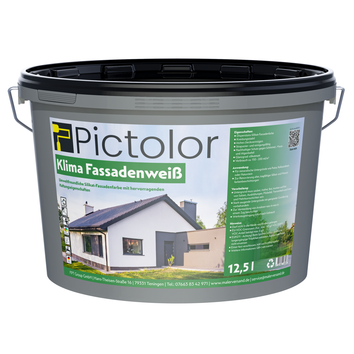 Pictolor® Klima-Fassadenweiß Silikat-Fassadenfarbe von Pictolor