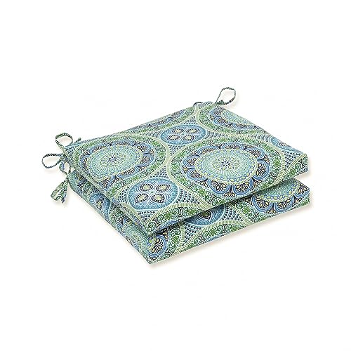 PERFECT PILLOW Delancey Lagoon Sitzkissen, quadratisch, 2 Stück, blau, 20 in. L X 20 in. W X 3 in. D von Pillow Perfect