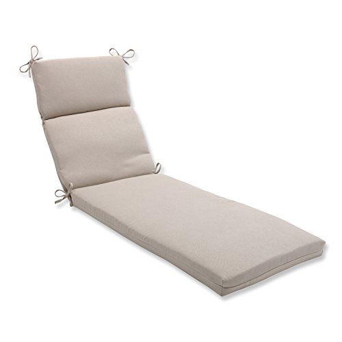 Pillow Perfect Carmody Liegekissen für drinnen und draußen, Solar Linen Beige, 72.5 in. L X 21 in. W X 3 in. D von Pillow Perfect