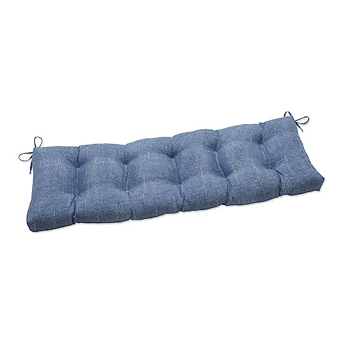 Pillow Perfect Indoor Tory Bankkissen, gesteppt, Denim, für den Außenbereich, 142 x 45 x 12 cm, Blau von Pillow Perfect